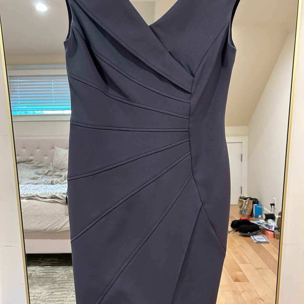 Maggy London Charcoal Sleeveless Midi Dress